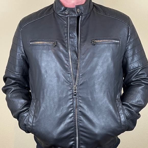 Michael Kors Other - Michael Kors synthetic leather moto jacket with faux fur lining